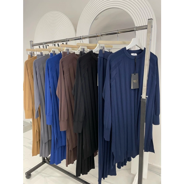 NUSS ÇİZGİ DOKULU PANTOLON TUNİK TAKIM