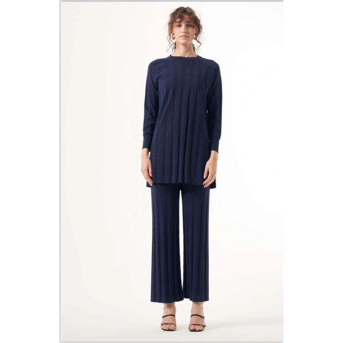 NUSS ÇİZGİ DOKULU PANTOLON TUNİK TAKIM