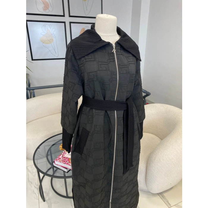 NUSS JAKARLI UZUN PARDESÜ SİYAH