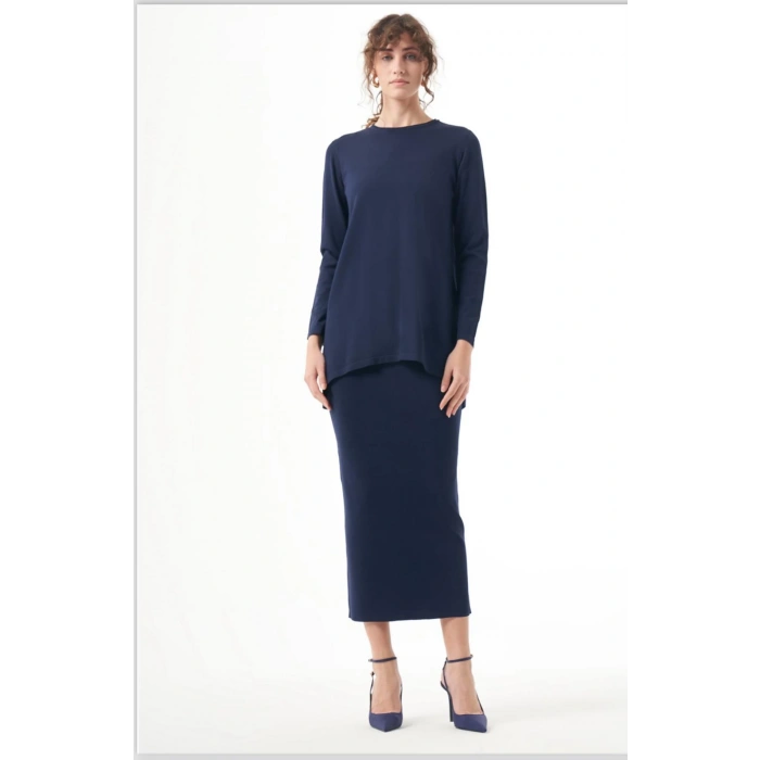 LACİVERT NUSS KALEM ETEK TAKIM