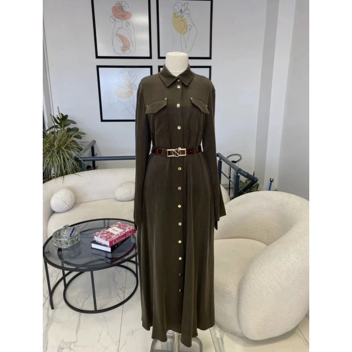 Nuss kemer detaylı elbise