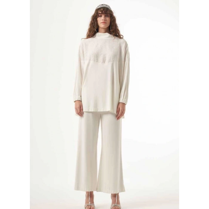 Nuss Omzu Çıtçıtlı Pantolonlu Takım