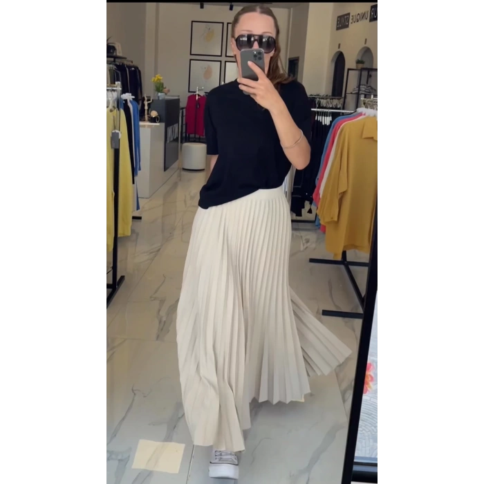 Nuss Pliseli Bej Etek