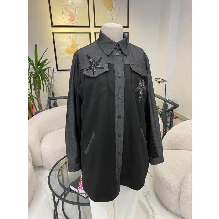 NUSS SÜET DETAYLI GÖMLEK