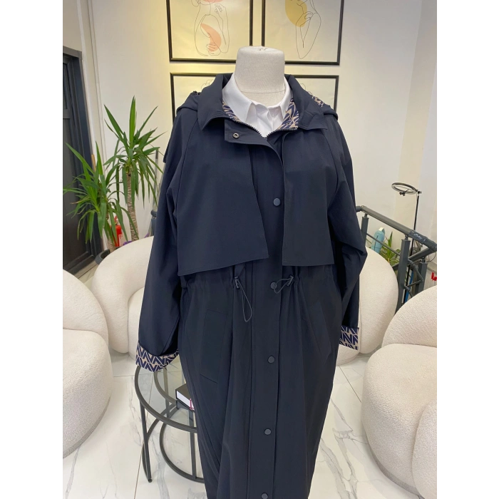 NUSS TRENÇ LACİVERT