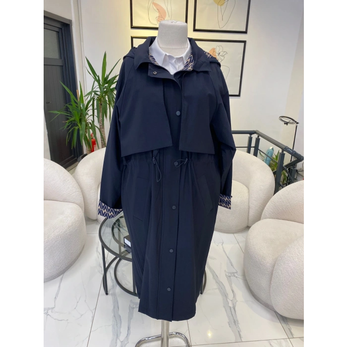 NUSS TRENÇ LACİVERT