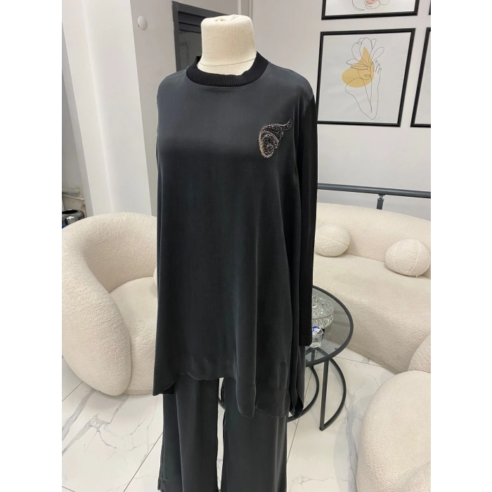 NUSS TRİKO KOL DETAYLI İKİLİ TAKIM