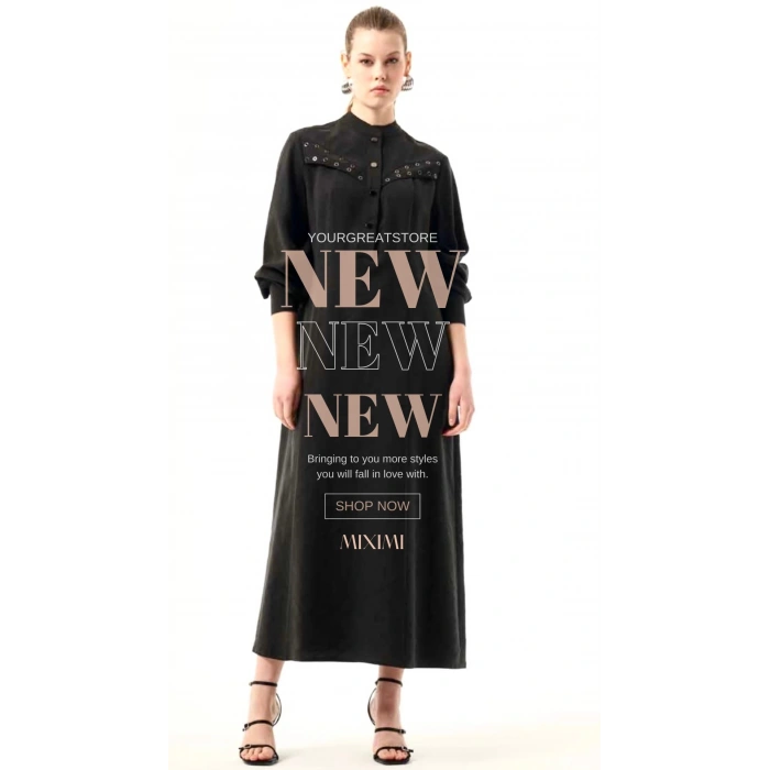 Nuss Zımba Detaylı Elbise