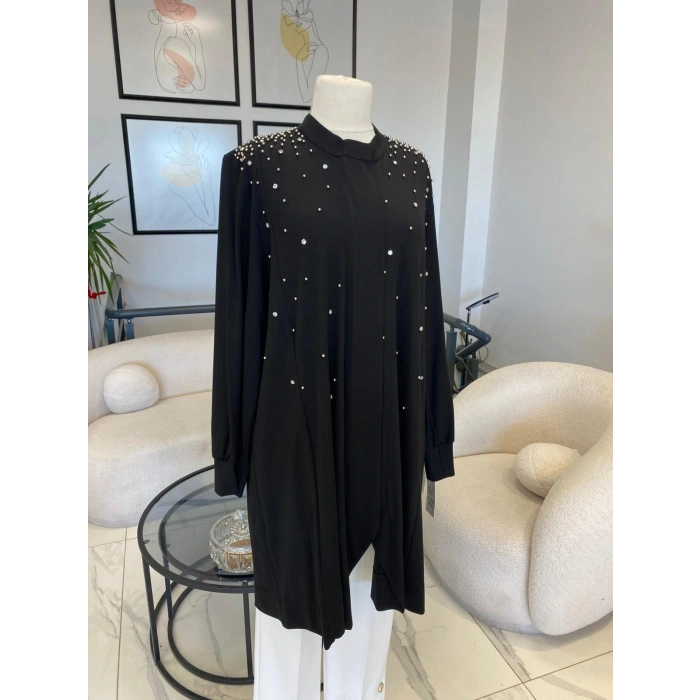 DULE BÜYÜK BEDEN YAKALI TAŞLI KAP