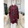 ANGORA DESENLİ HIRKA BORDO