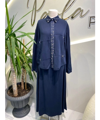 TAŞLI MODAL ETEKLİ TAKIM