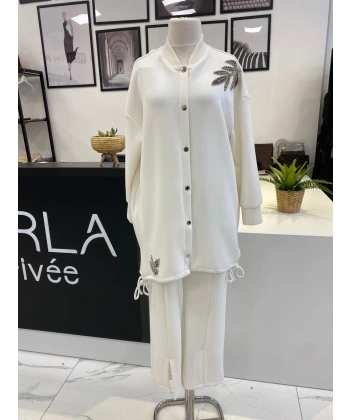 QMASH PRİVE YAPRAK DETAYLI TAKIM