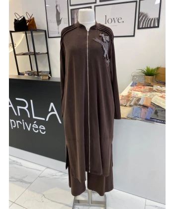 NURCAN ÇETİN İŞLEME DETAYLI FERMUARLI TAKIM