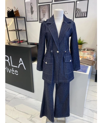 2 K ÇİZGİLİ DENİM TAKIM