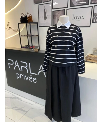 WENNORA GÖMLEK YAKA ÇİZGİLİ TAKIM