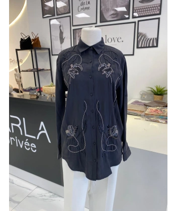 TAŞLI ÇİZGİLİ GÖMLEK