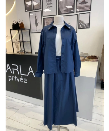 WENNORA LACİVERT ETEKLİ TAKIM