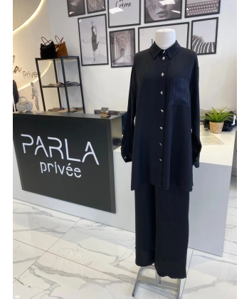 OTTO DESİGEN TAŞ DETAYLI SATEN TAKIM