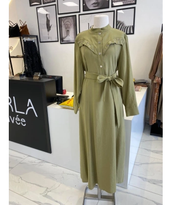 Nuss Zımba Detaylı Elbise KEKİK