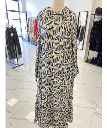 ALLDAY ROBALI KUŞAKLI BÜYÜK BEDEN ELBİSE