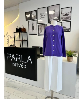 Sentez Arkası Lastikli Kısa Geniş Paça Pantolon