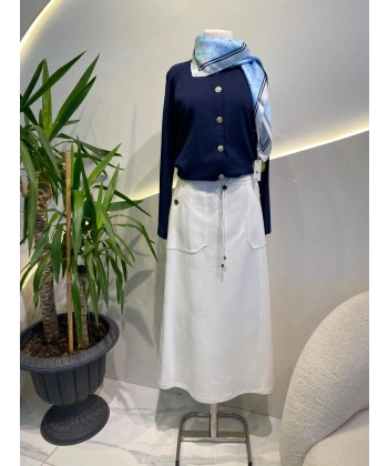 ELENA CEP DÜĞMELİ ETEK