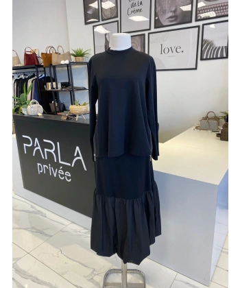 NURCAN ÇETİN BALON ETEKLİ TAKIM SİYAH