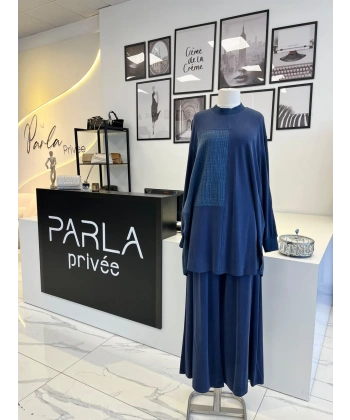 Nurcan Çetin Bambu Lacivert Pantolon Takım