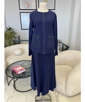 NURCAN ÇETİN CEKET TAKIM LACİVERT