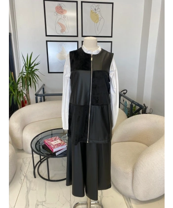 nurcan çetin deri yelekli takım