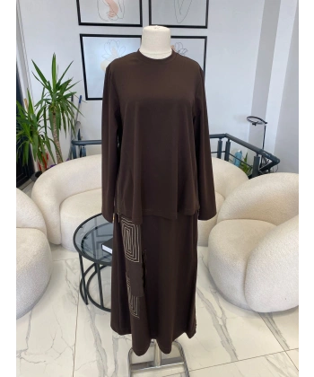 NURCAN ÇETİN FERMUAR DETAYLI ETEKLİ TAKIM