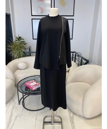 NURCAN ÇETİN ÖNÜ FERMUAR DETAYLI TAKIM