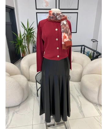 NURCAN ÇETİN SİYAH DERİ ETEK