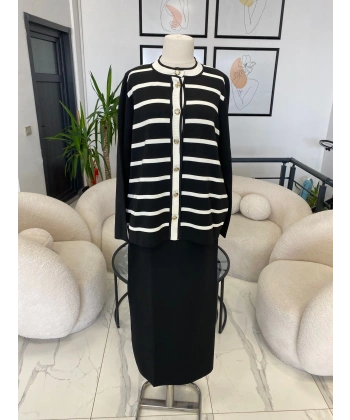 NURCAN ÇETİN TAKIM Hırkası Çizgili