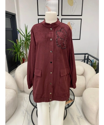 NUSS ÇİÇEK DETAYLI SÜET KAP