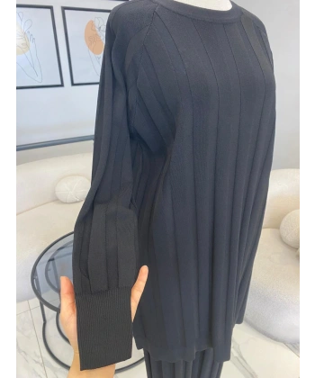 NUSS ÇİZGİ DOKULU PANTOLON TUNİK TAKIM