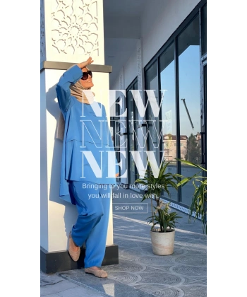 Nuss Pantolonlu Takım Saks