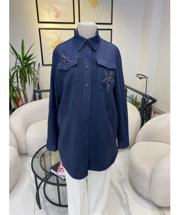 NUSS SÜET DETAYLI GÖMLEK