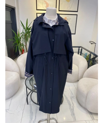 NUSS TRENÇ LACİVERT