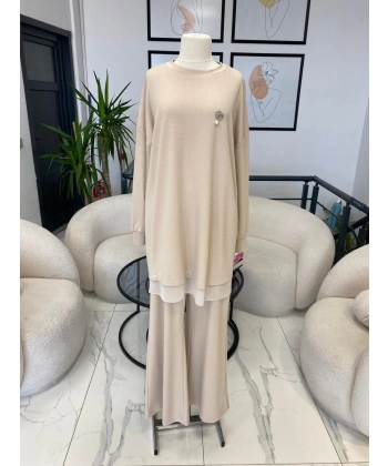 Orhan Store Aksesuarlı Şifon Detaylı Takım