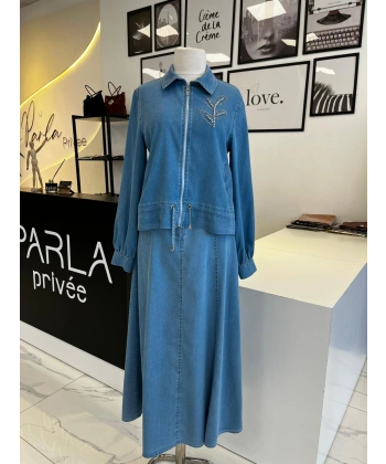 OTTO DESİGEN Denim Taşlı Etekli Takım