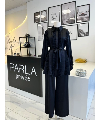 Otto Desigen İşlemeli Pantolonlu Takım
