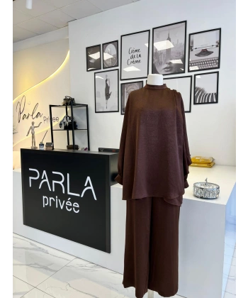 Otto Desigen Omuzdan Düğmeli Pantolonlu Tunik Takım