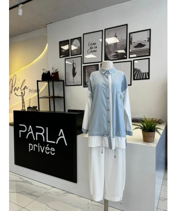 SENTEZ Paçası Kapsüllü Şalvar Pantolon