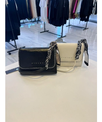 Sisley Flar Askılı Örgü Detaylı Omuz Çantası