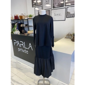 NURCAN ÇETİN BALON ETEKLİ TAKIM SİYAH