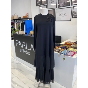 NURCAN ÇETİN ŞİFON DETAYLI ELBİSE