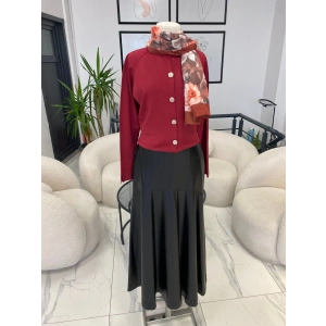 NURCAN ÇETİN SİYAH DERİ ETEK