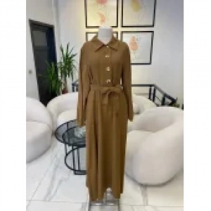 Nuss düğme detaylı elbise