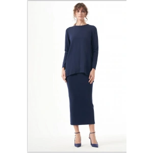 LACİVERT NUSS KALEM ETEK TAKIM